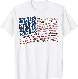 4th of July Shirt Stars Stripes and Human Rights USA Flag T-Shirt