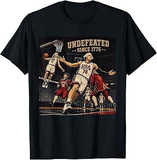 4th of July Basketball Undefeated Since 1776 250 Years T-Shirt