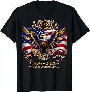250th Anniversary America,1776-2026 Patriotic Eagle T-Shirt