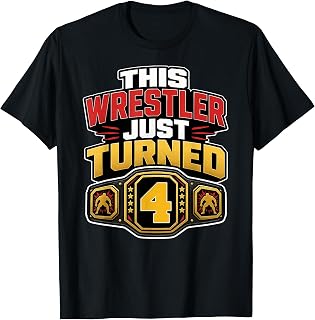 4th Wrestling Birthday This Wrestler Just Turned 4 Boys T-Shirt