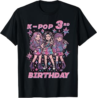 3rd Birthday K-Pop Girls 3 Year Old Kpop Girls Kids Youth T-Shirt