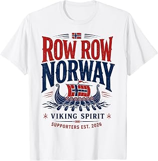 Row Row Norway Viking Supporter Team Soccer Fan Sports T-Shirt