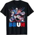 US Flag Hockey Bruh Goalie Patriotic American 4th of July T-Shirt