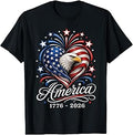 America US Flag 250 1776 2026 250th Anniversary 4th of July T-Shirt