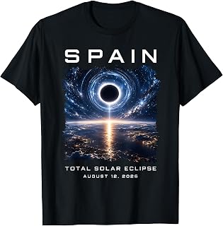 Spain Sky Total Solar Eclipse Cosmic Event 12 August 2026 T-Shirt