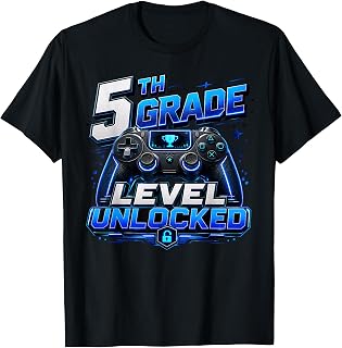 5th Grade Gamer Back to School First Day of First Grade Boys T-Shirt
