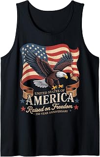 250th Anniversary USA Independence 1776 2026 Bald Eagle Tank Top