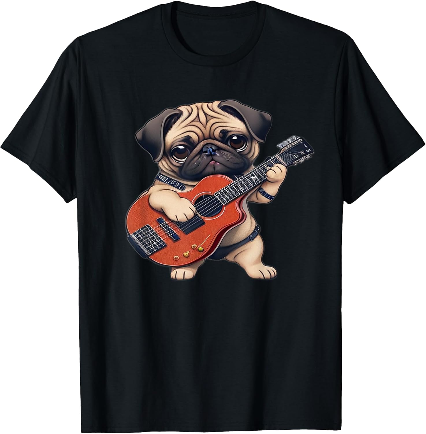 Guitar Playing Pug Merch Pug Lover Guitar Player