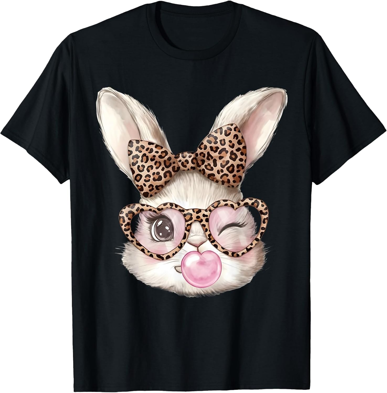 Easter Bunny Face Leopard Bow Women Girl