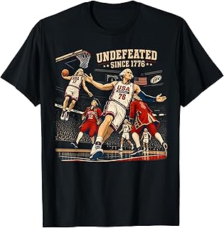 4th of July Basketball Undefeated Since 1776 250 Years Funny T-Shirt