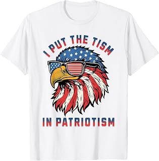 I Put The Tism in Patriotism Funny Autism Eagle USA Pride T-Shirt