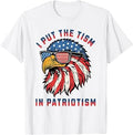 I Put The Tism in Patriotism Funny Autism Eagle USA Pride T-Shirt