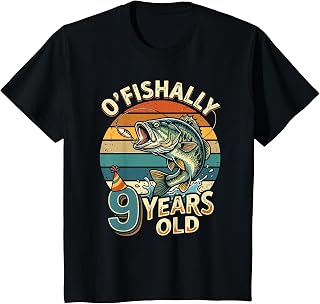 Ofishally 9 Years Old 9th Birthday Fishing T-Shirt