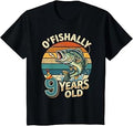 Ofishally 9 Years Old 9th Birthday Fishing T-Shirt