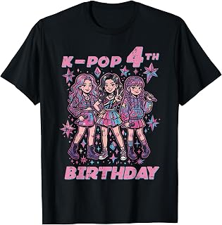 4th Birthday K-Pop Girls 4 Year Old Kpop Girls Kids Youth T-Shirt
