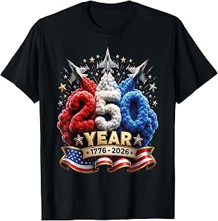 Kids 4th of July 250 Year Patriotic Red, White USA 250th T-Shirt