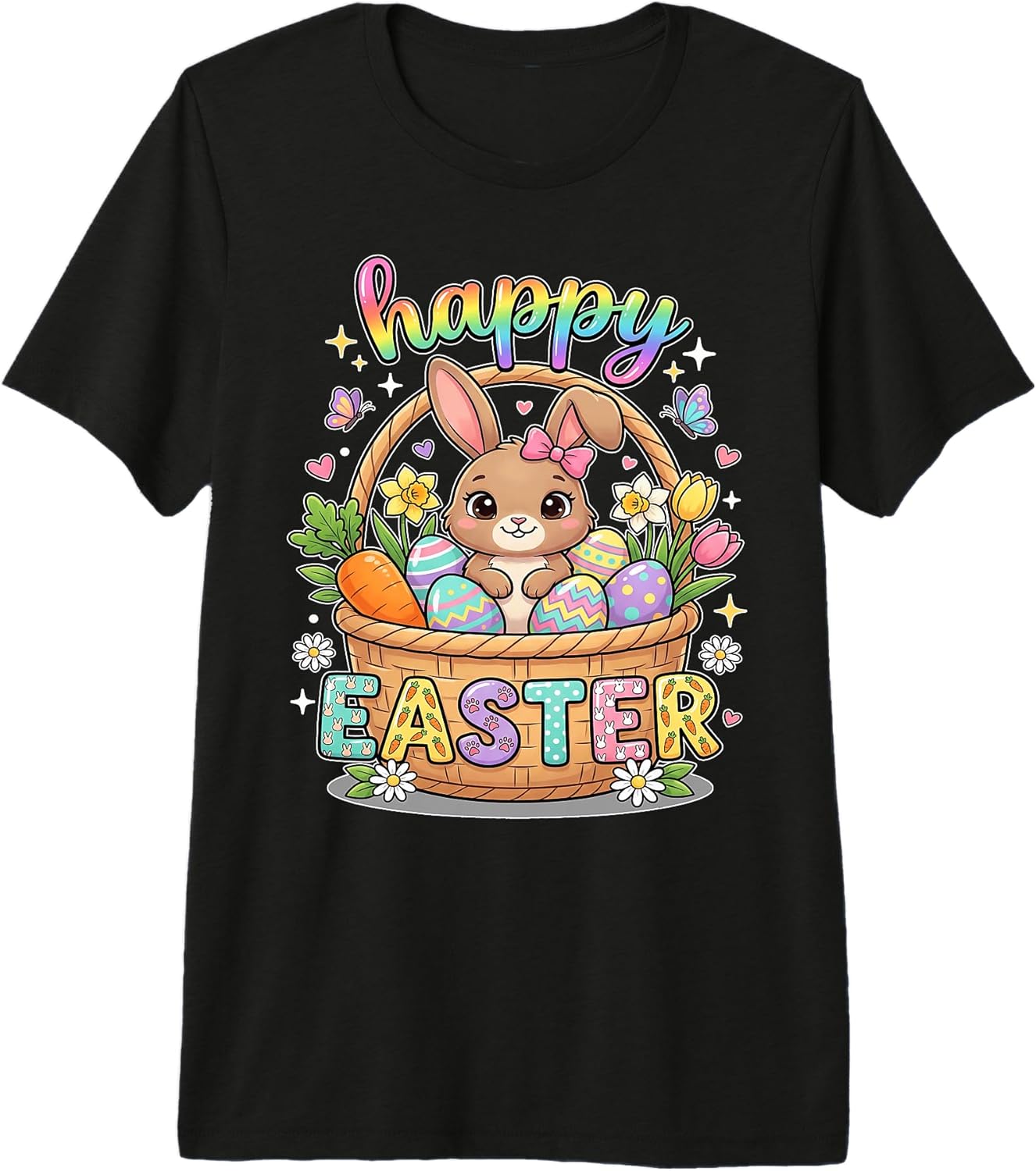 Rainbow Happy Easter Egg Bunny