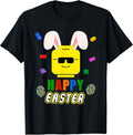 Easter Building Bricks Bunny Happy Easter Family Matching T-Shirt