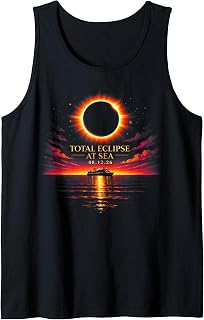 Total Eclipse At Sea 08 12 26 Solar Totality Eclipse Cruise Tank Top
