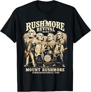 Abe Lincoln Guitar | Presidents Rock Band 250th Anniversary T-Shirt