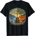 Acoustic Guitar by the Lake Seasons Nature Music T-Shirt