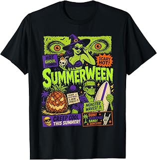 Funny Summerween Vibes Spooky Summer Ghoul Summerween Goth T-Shirt