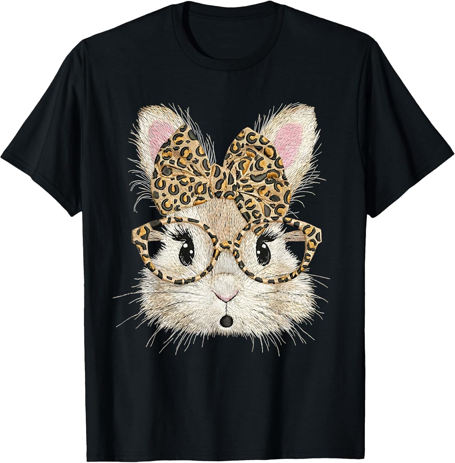 Easter Bunny Face Leopard Bow Women Girl Kids