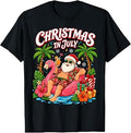 Funny Christmas in July Santa Flamingo Summer Xmas Boys Kids T-Shirt