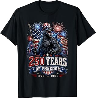 Kaiju Monster Japanese 250 Years 1776 2026 4th of July T-Shirt