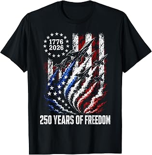 250th Anniversary America Jet Flag 250 Years 4th of July T-Shirt