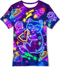 Kids Funny Graphic Polyester Colorful T Shirt for Boys Girls Size 4-14