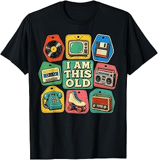I Am This Old Retro Technology Icons Vintage Media Memories T-Shirt