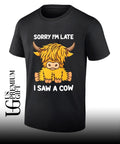 Sorry I’m late I saw a cow shirt