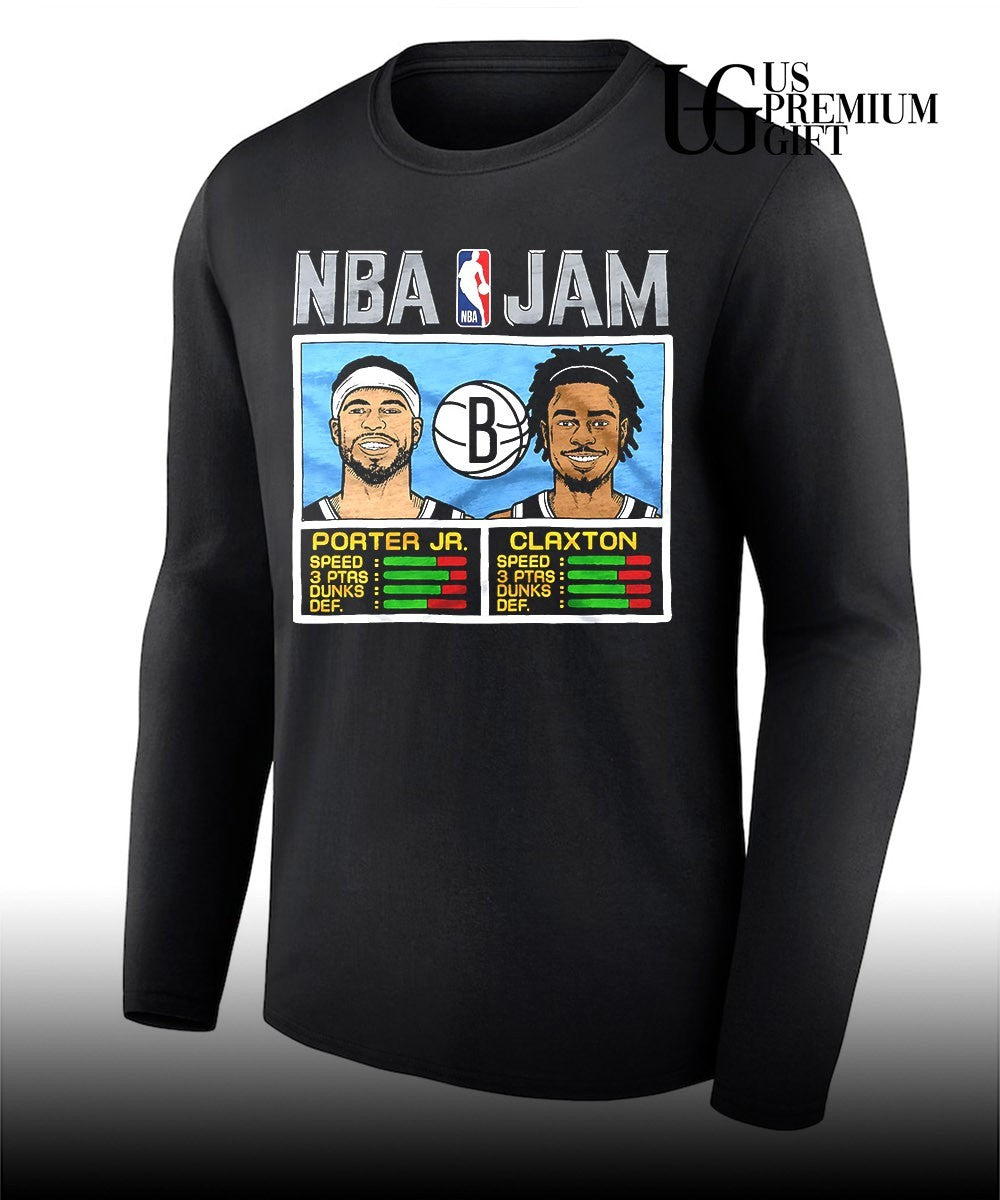 Michael Porter Jr. and Nic Claxton Brooklyn Nets 2026 NBA Jam shirt