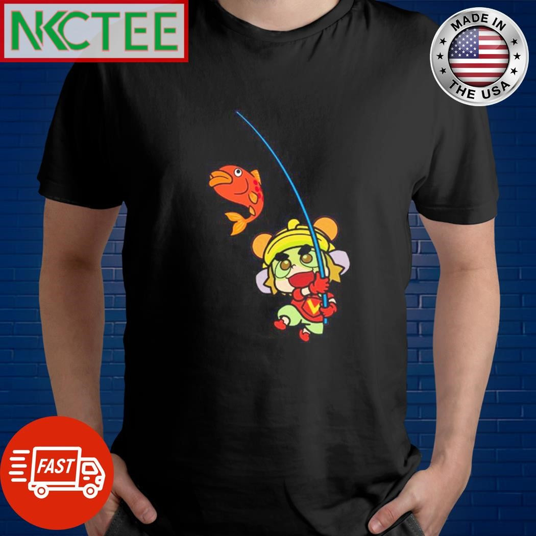 9 Volt Warioware art fishing shirt