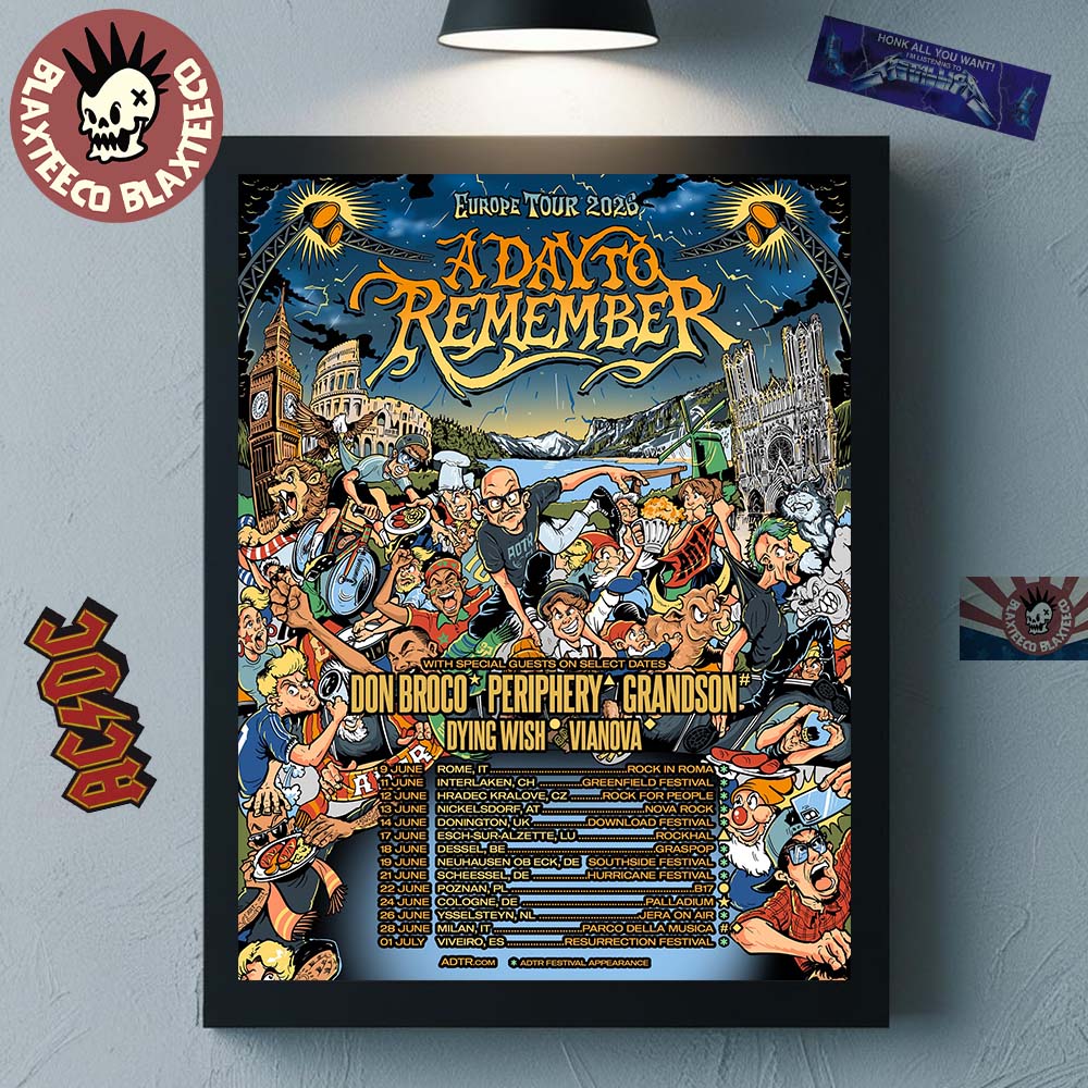 A Day To Remember Europe Tour 2026 Schedule Dates Home Decor Poster Canvas