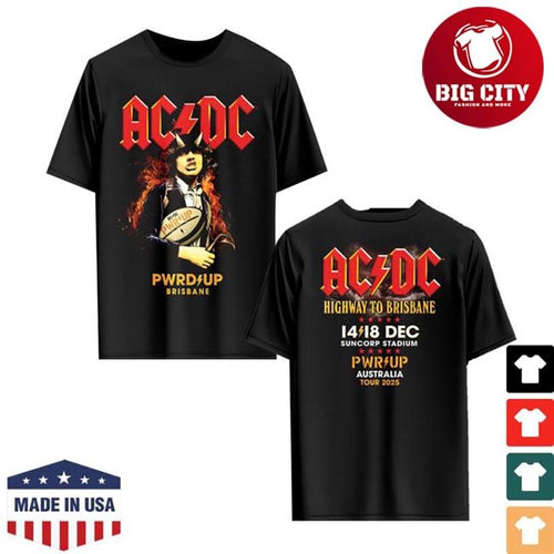 AC DC Brisbane Pwr Up Tour Two Sided Shirt