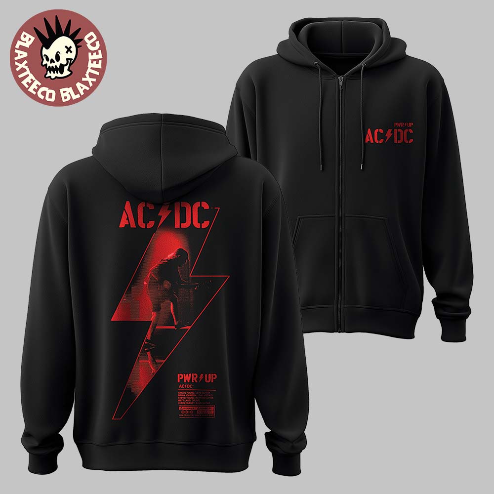 ACDC PWR Up Australia 2025 Angus Lightning Bolt PWR UP Tour Zip Hoodie