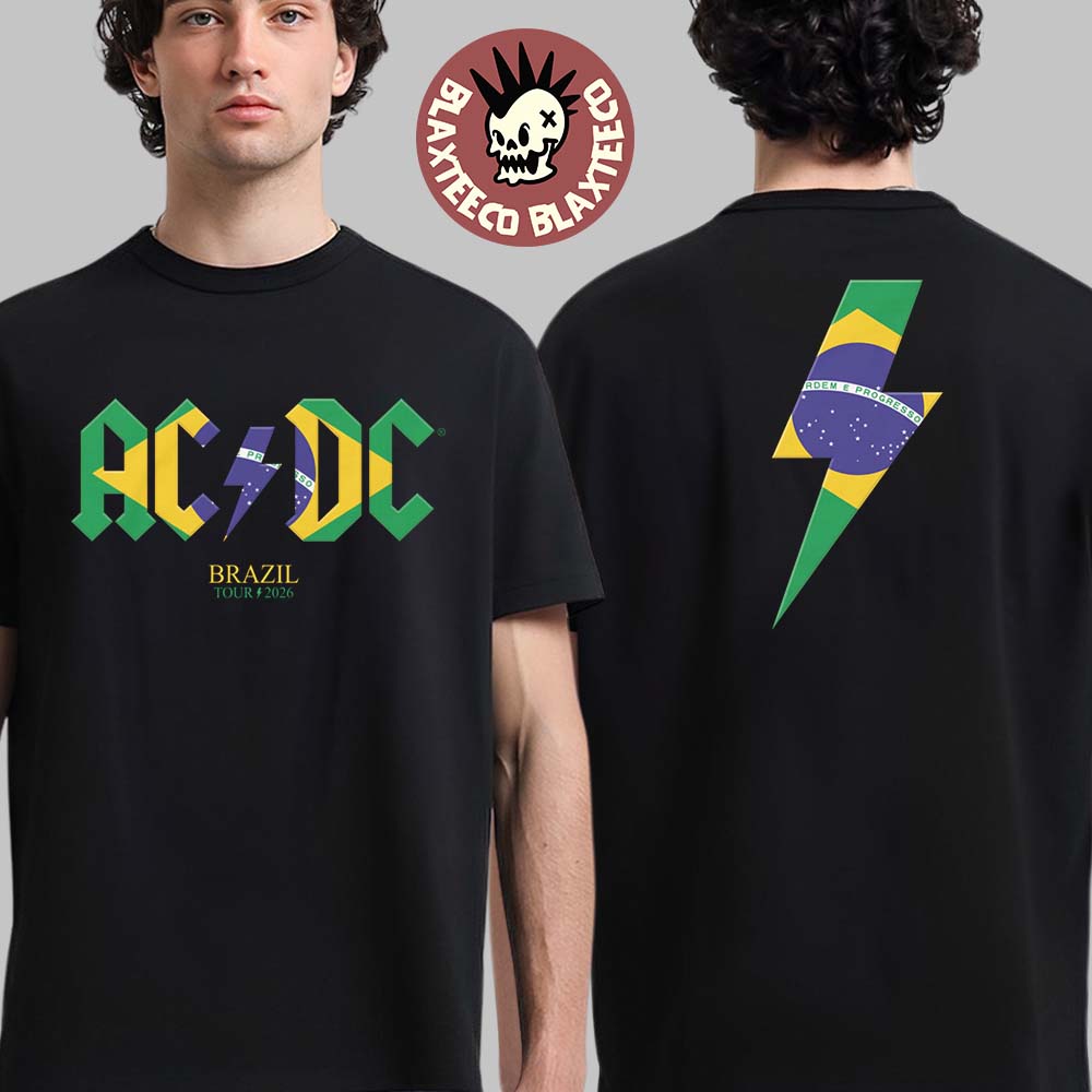 ACDC PWR Up Brazil Tour 2026 Brazil Thunder Flag T-Shirt