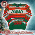 Abba Logo In Brocade Motifs Colorful Pattern Gift For Fans 2025 Personalized Ugly Christmas Sweater