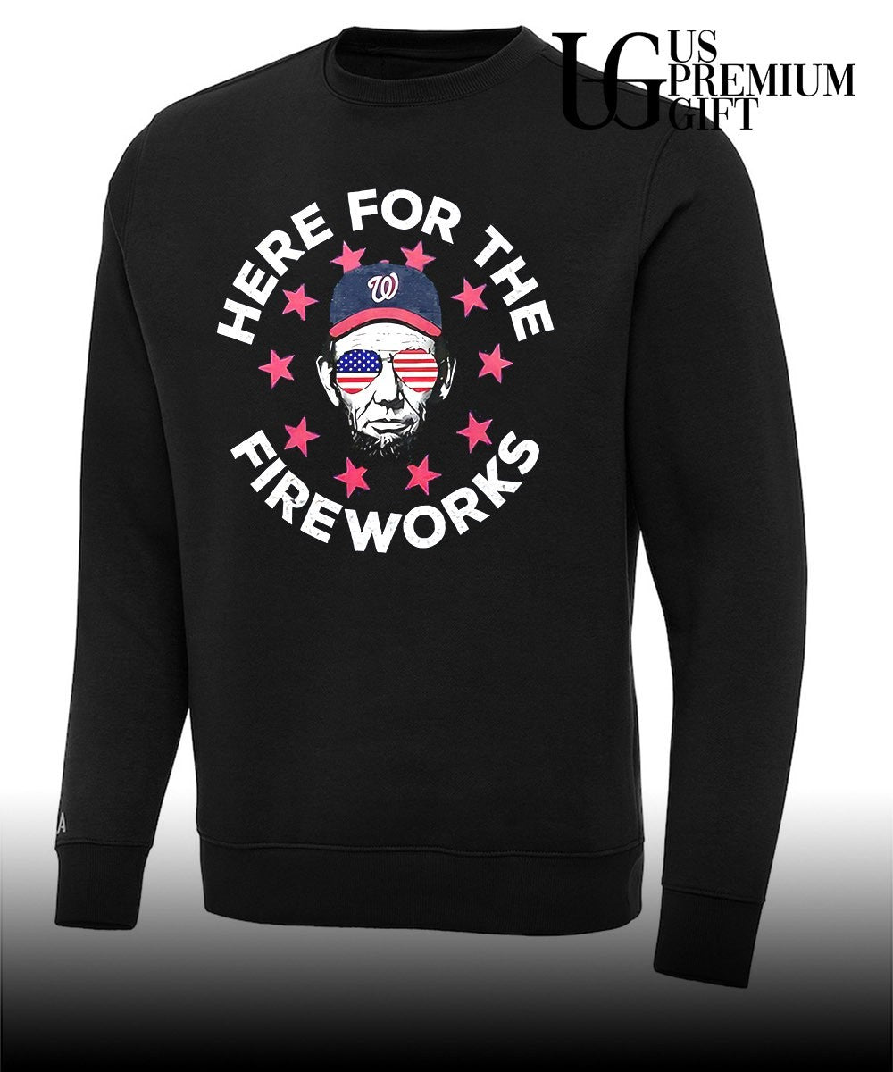 Abraham Lincoln Washington Nationals here for the Fireworks 2026 Nationals 4th Of July Patriotic shirt