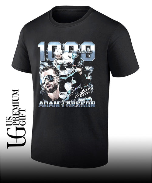 Adam Larsson Seattle Kraken hockey 1000 Games signature shirt