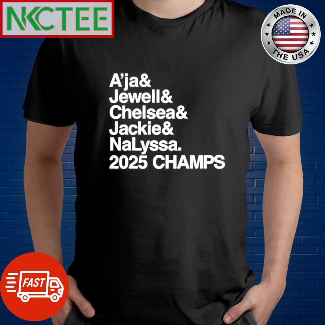 A’ja and Jewell  and Chelsea and Jackie and NaLyssa Las Vegas Basketball Ampersand 2025 Champs shirt