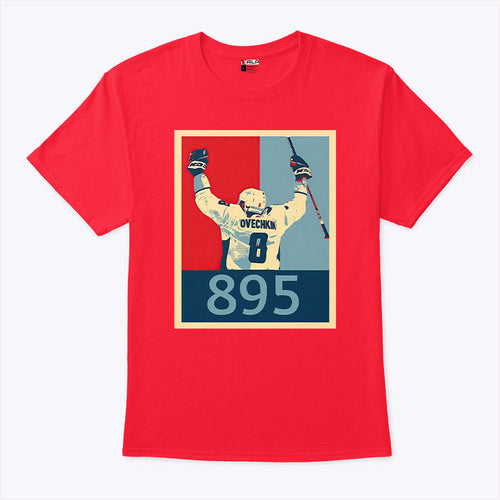 Alexander Ovechkin 895 Goals Record Hockey T Shirt
