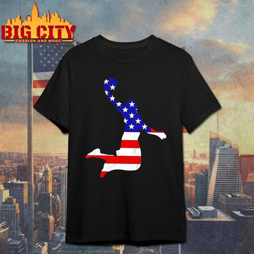 American Basketball Us Born Flag Shirt