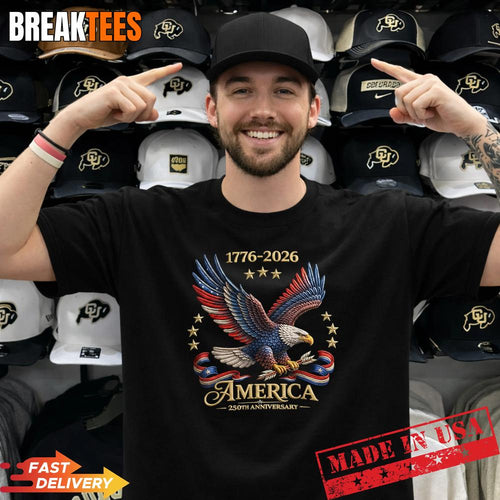 American Flag Eagle 250 Years 1776 2026 250th Anniversary T-Shirt