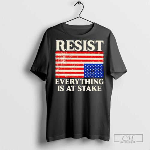 American Upside Down Flag Resist Everythings At Stake T Shirts