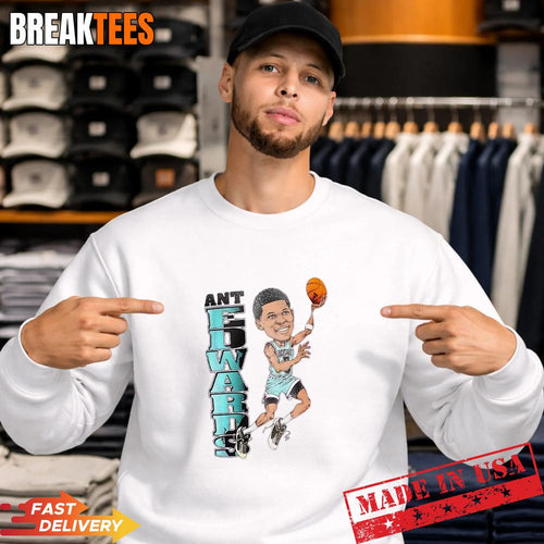 Anthony Edwards Cartoon Dunk Basketball T-Shirt