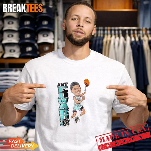 Anthony Edwards Cartoon Dunk Basketball T-Shirt