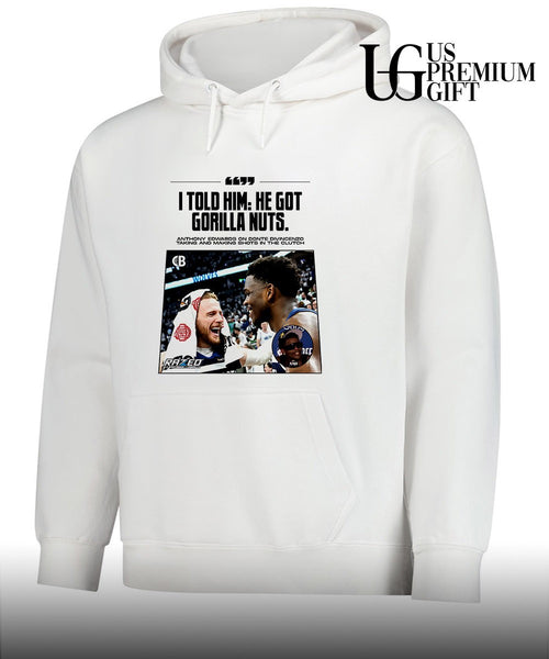 Anthony Edwards praising teammate Donte DiVincenzo I told him he got Gorilla Nuts shirt